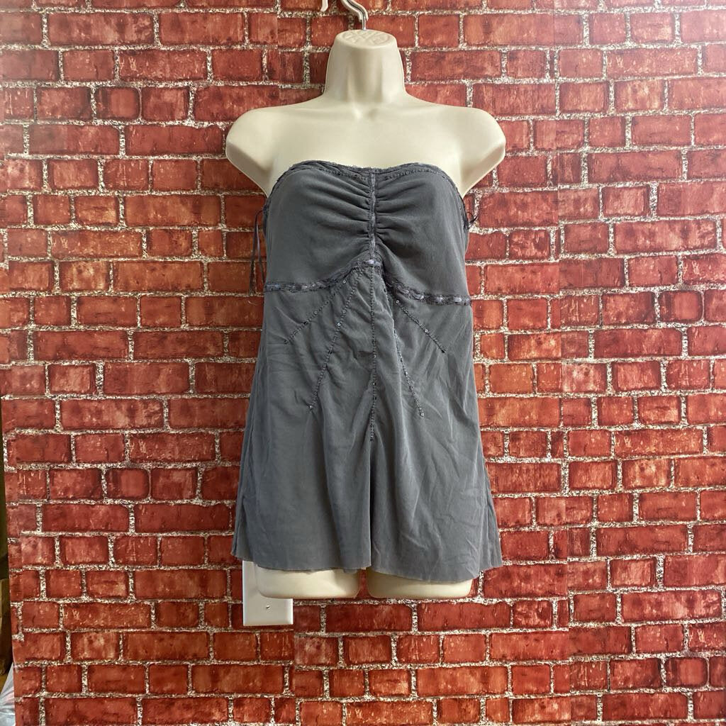 Y2K the Limited Mesh Strapless Top Grey Size S