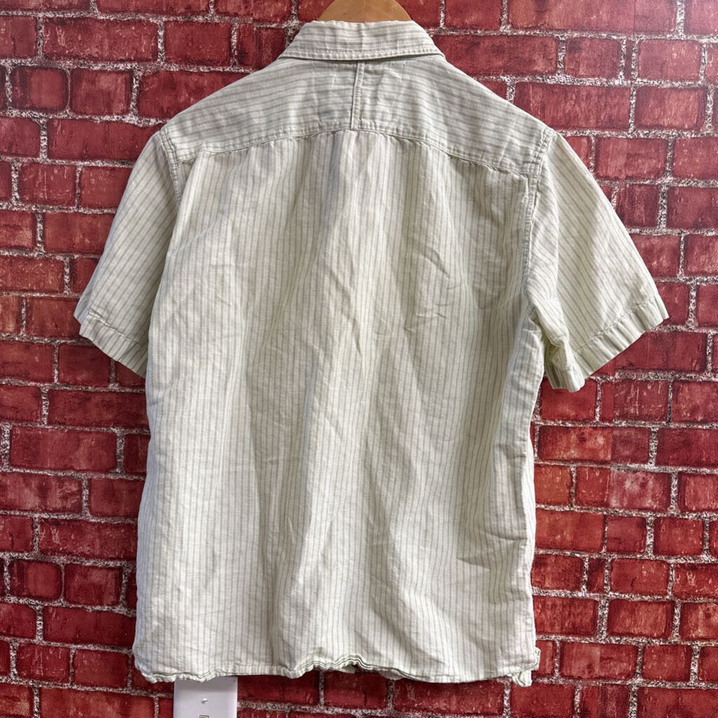 Banana Republic Striped Embroidered Button Down Green Size S