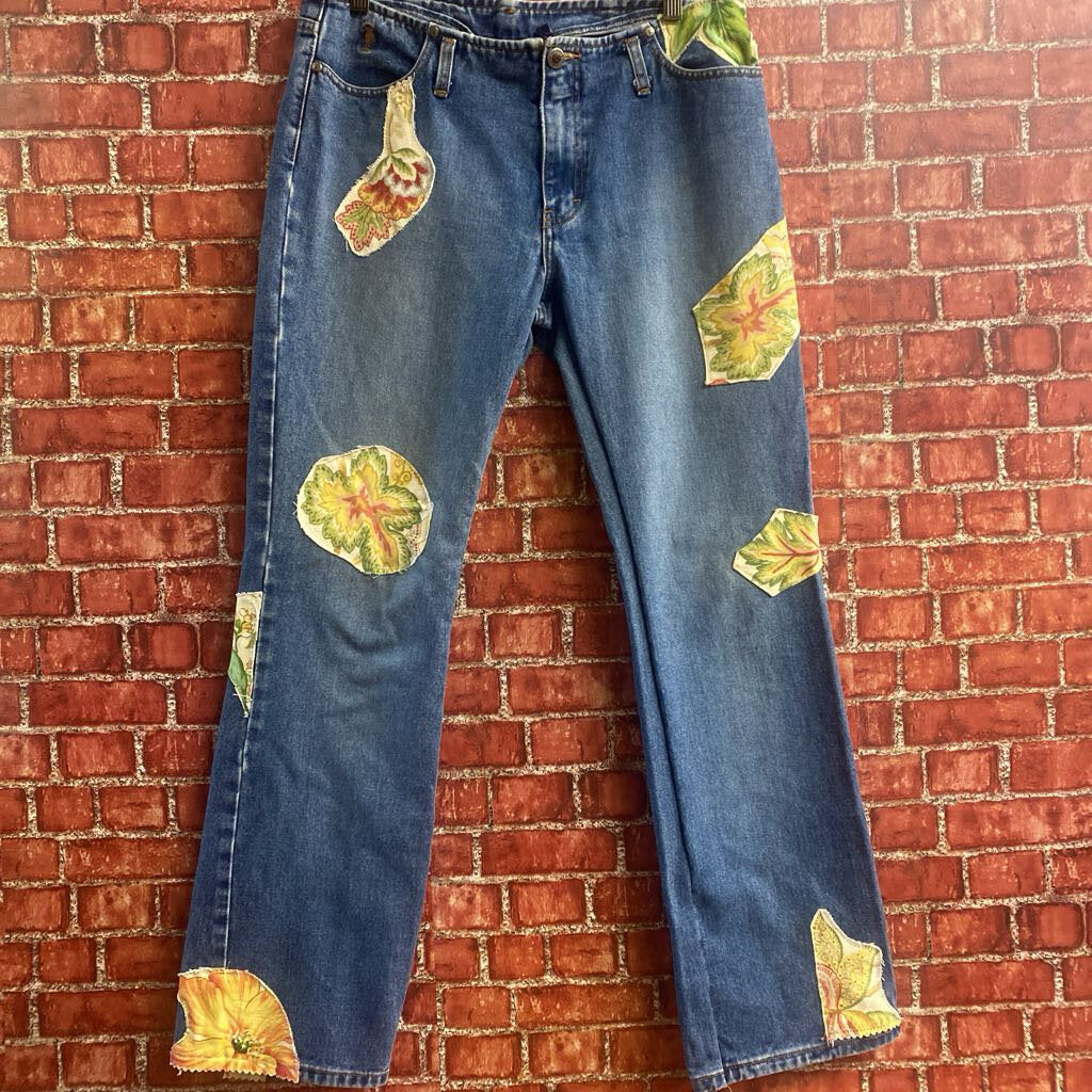 Custom Made Patched Jeans Blue Size 11/12