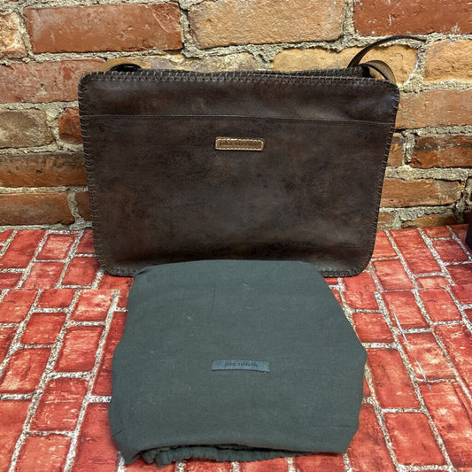 John Varvatos Leather Briefcase OS