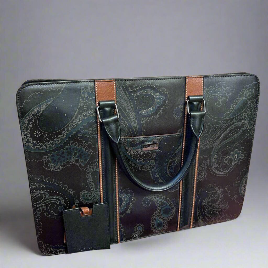 Ted Baker New Paisley Leather Briefcase