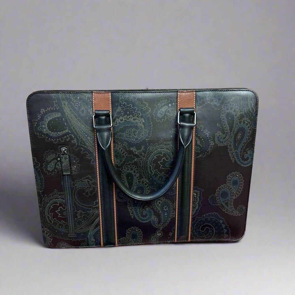 Ted Baker New Paisley Leather Briefcase