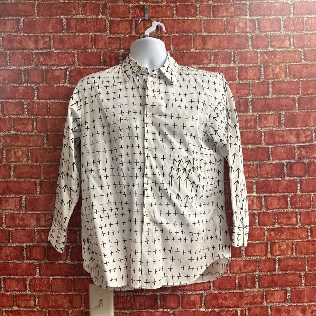 Homme Deux Comme Des Garcons Cross Arrow Print Button Down White Black Size S