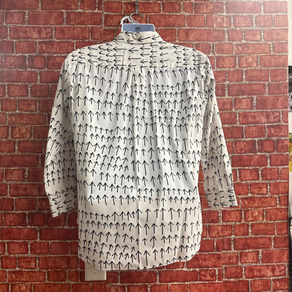 Homme Deux Comme Des Garcons Cross Arrow Print Button Down White Black Size S