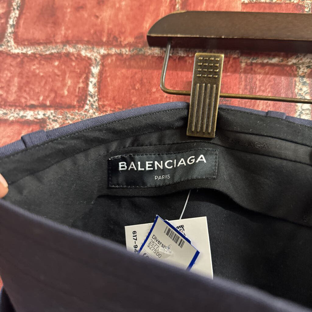 Balenciaga Pinstripe Trousers Navy Blue Black Size 46