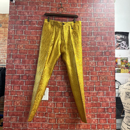 Lords & Fools Textured Trousers Gold Size 40