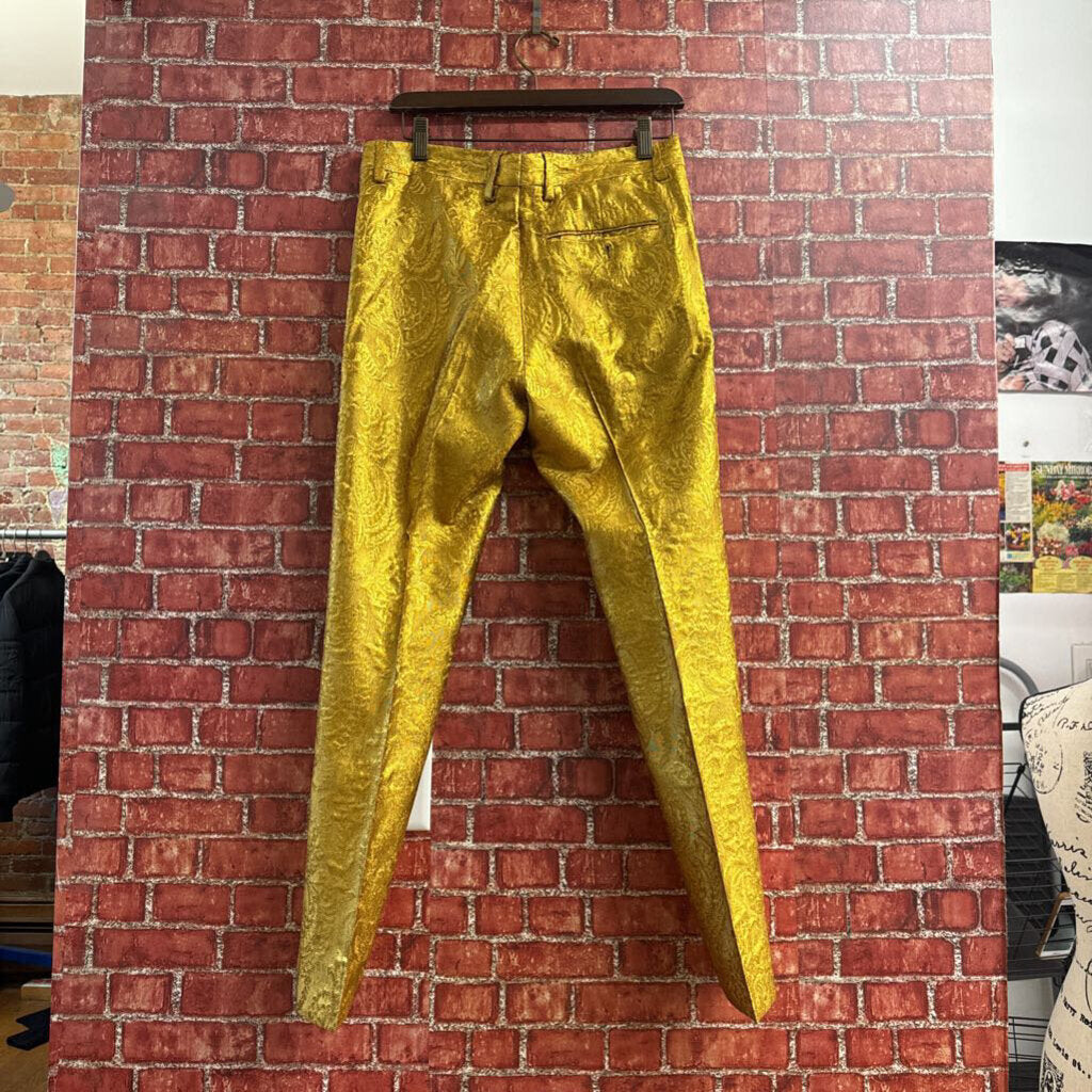 Lords & Fools Textured Trousers Gold Size 40