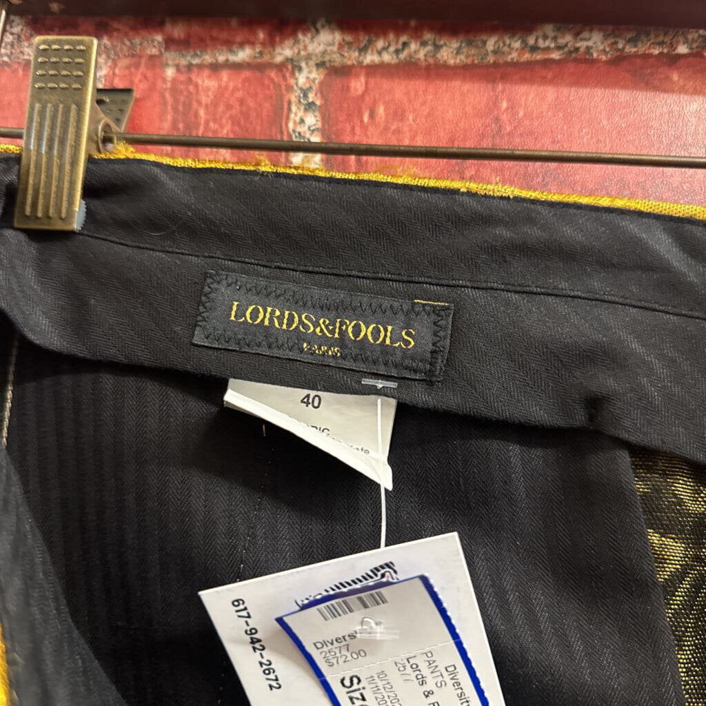 Lords & Fools Textured Trousers Gold Size 40