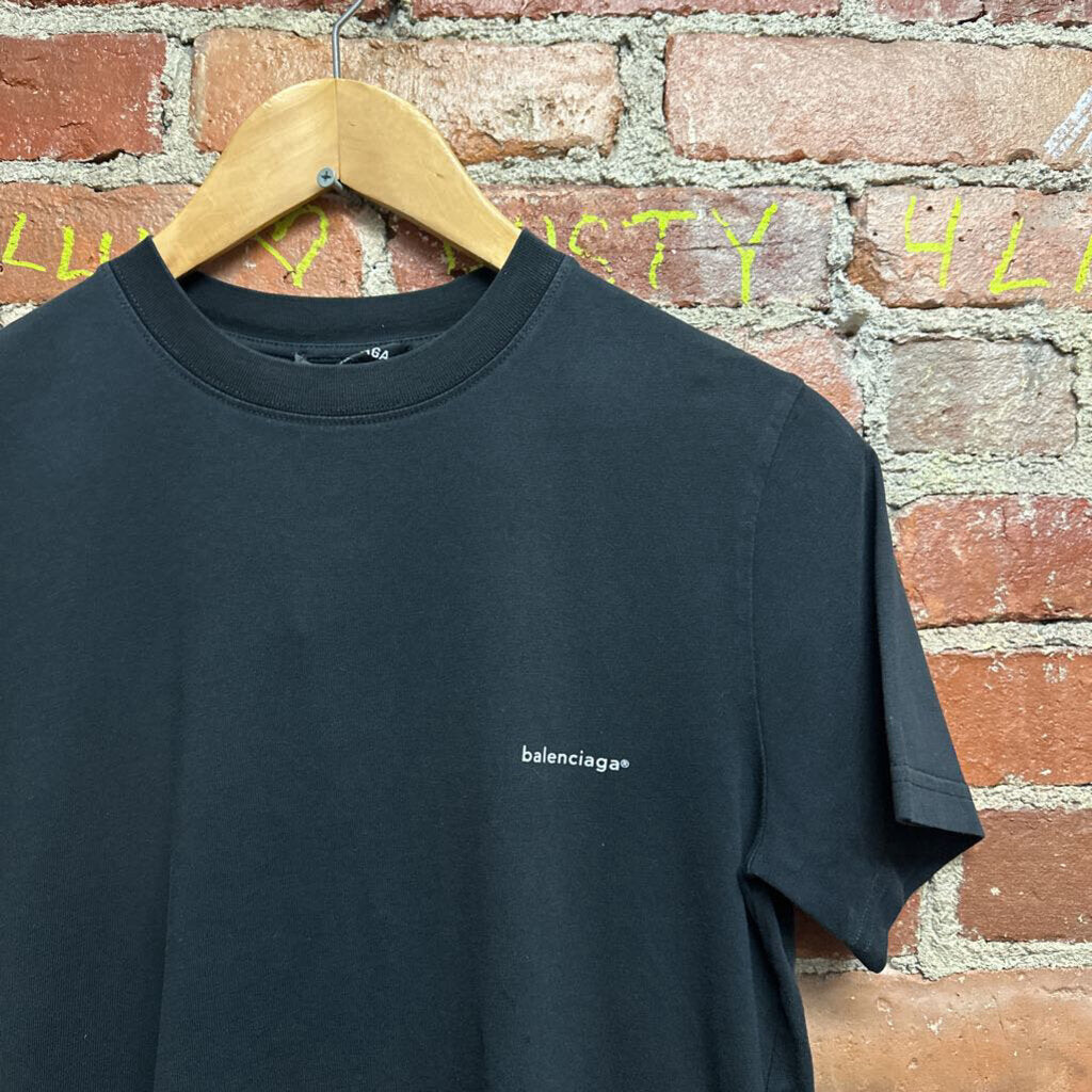 Balenciaga 2017 Archetype Regular Fit Tee Black Size XS