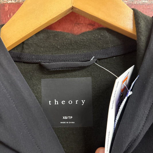 Theory Breathable Zipper Detail Hoodie Black Size XS