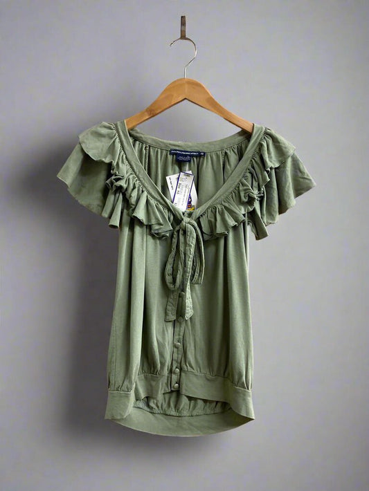 Ralph Lauren Sport Ruffle Top Green Size XS