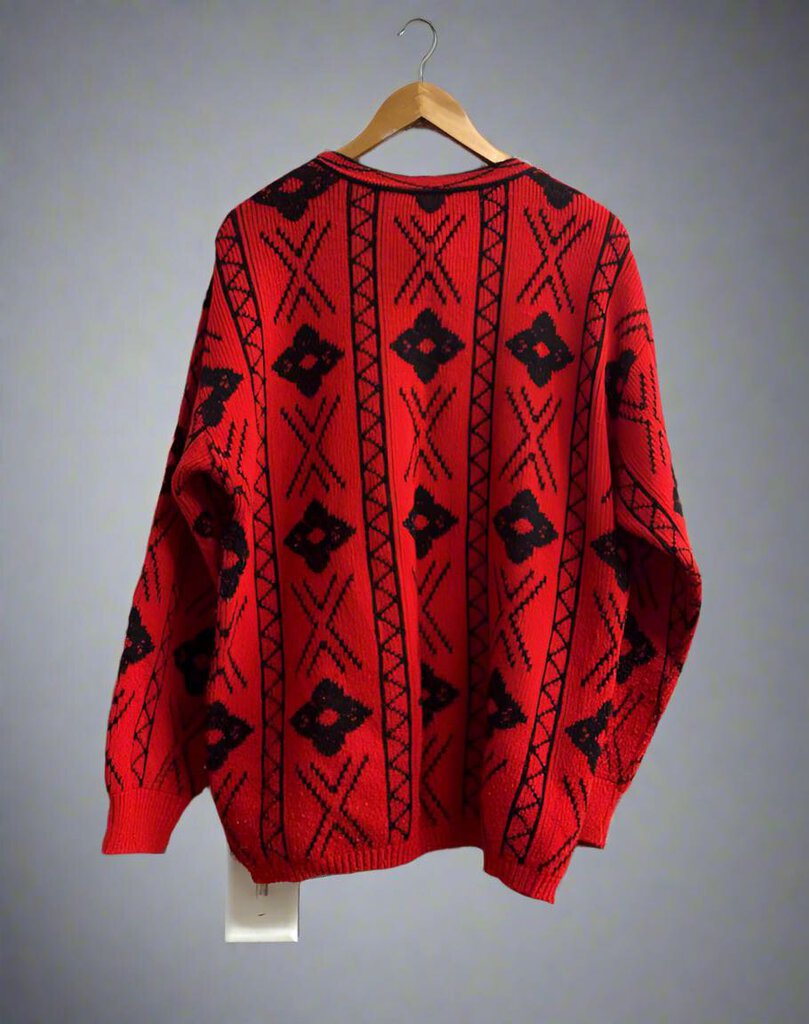 VTG Middle Brook Park Floral Sweater Red Size XL