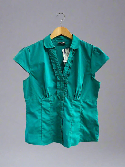 Massumi Button Up Top Green Size 14