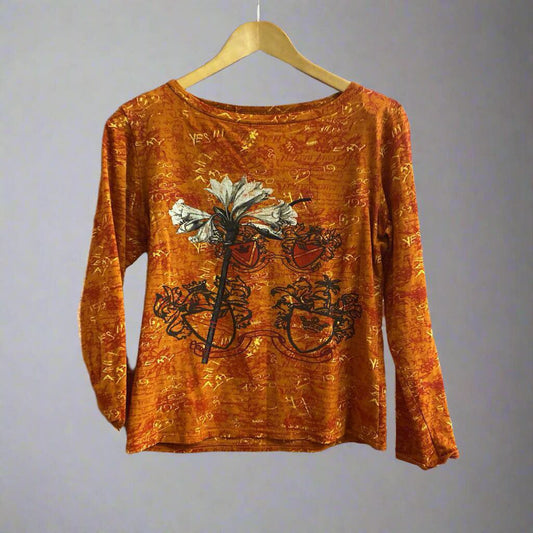 Street One Flower Crest Long Sleeve Top Medium