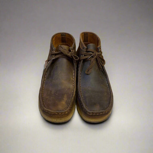 Clarks Wallabees Chukka Boots Brown Leather Size 9.5M