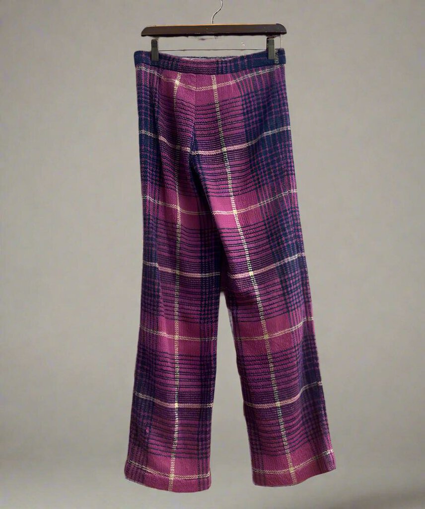 Missoni Mohair Knit Plaid Trousers Bootcut Pink Size 40