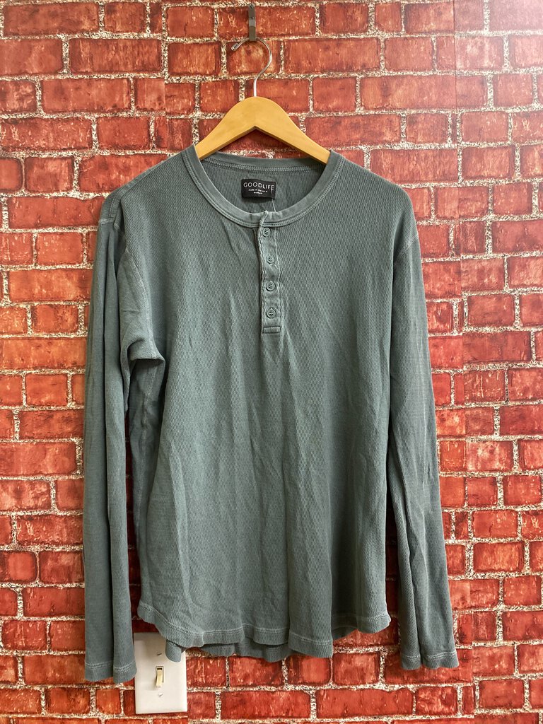 Goodlife Quarter Button Green Size M