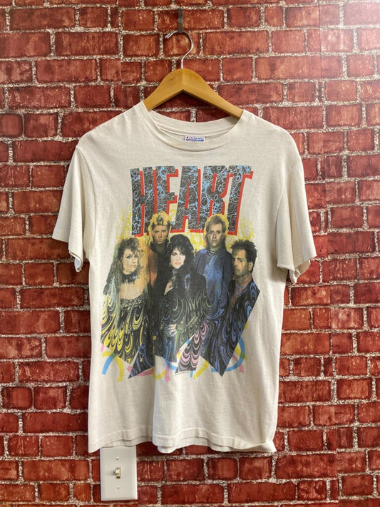 Vintage 1985 Heart World Tour Tee White Size M