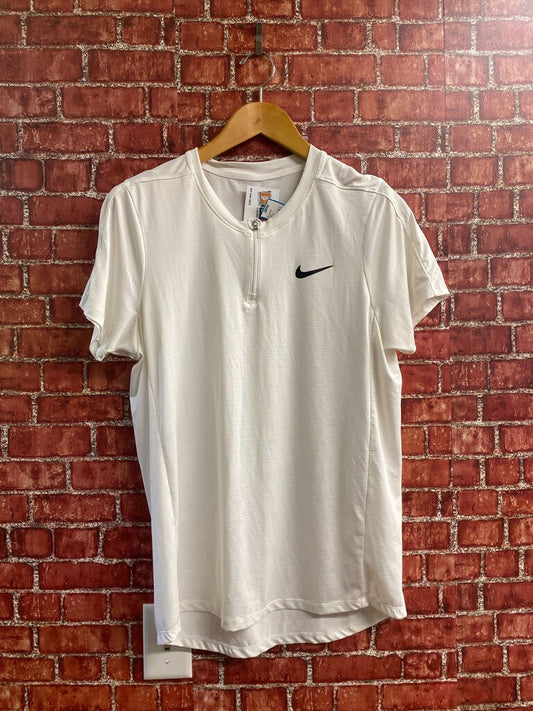 Nike Dri-Fit Quarter Zip Breathable Tee White Size M