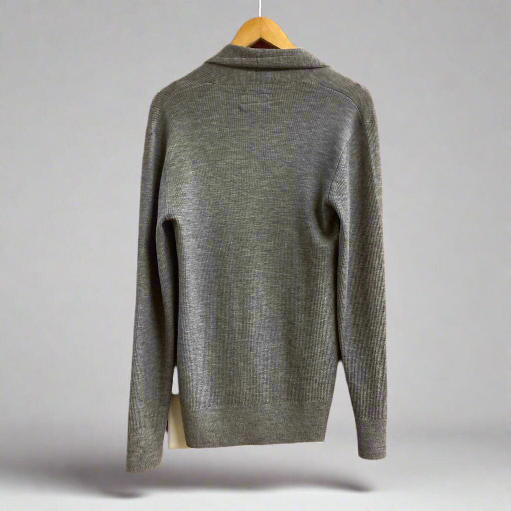 Allsaints Merino Cardigan Sweater Grey Size Medium