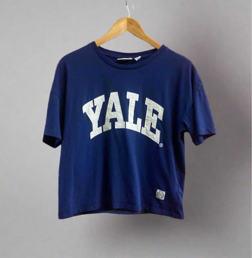 Yale University Navy Cropped T Size Small