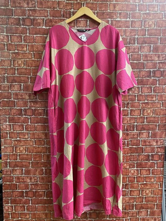 Marimekko Polka Dot Dress Beige/Pink S