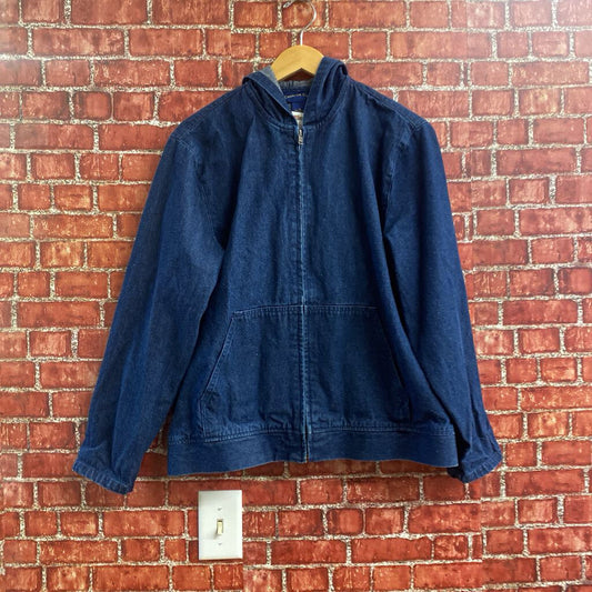 Charter Club Denim Full Zip Hoodie Blue Size M