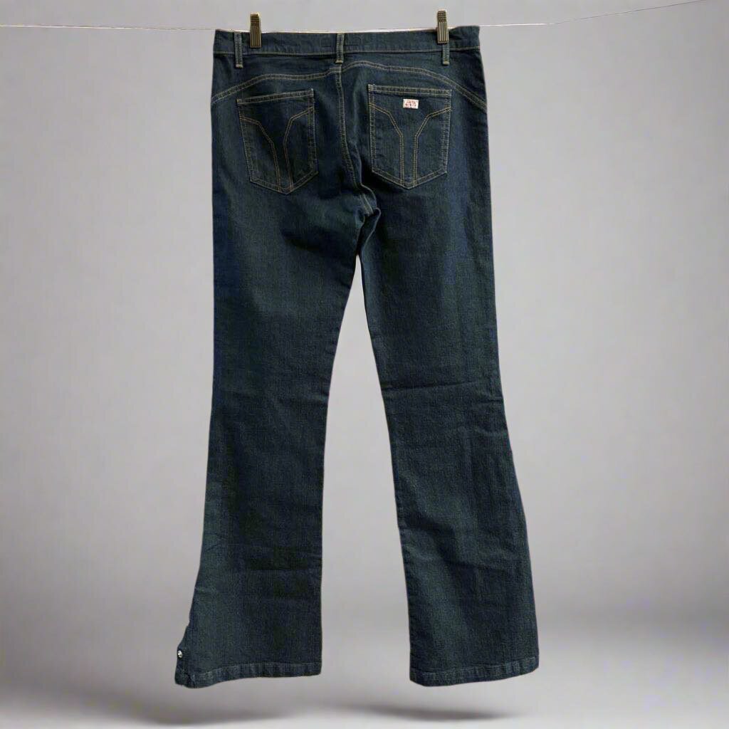 Miss Sixty Flare Jeans Snap Button Detailing Blue Size 34