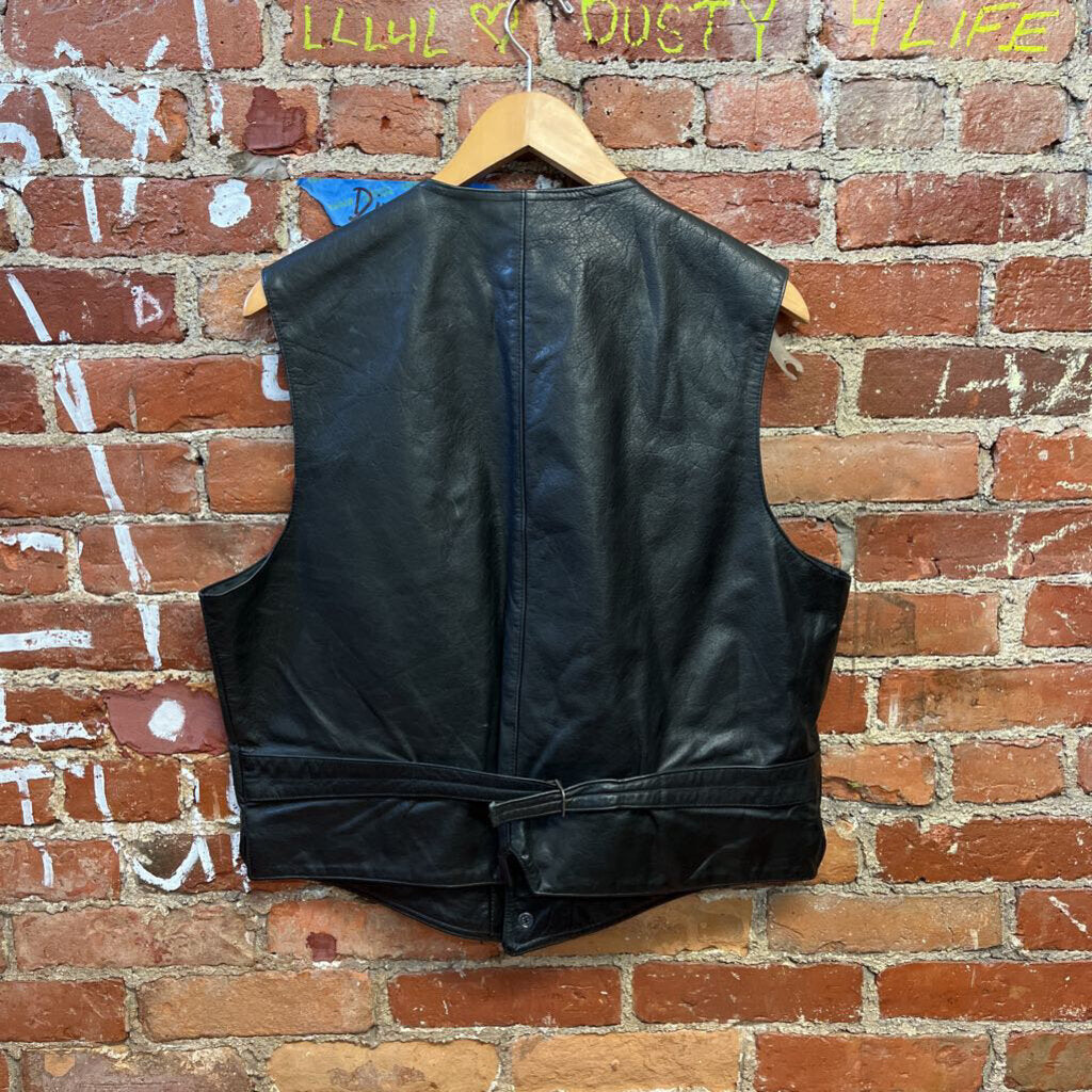 Vintage Polo Ralph Lauren Leather Vest Black Size L