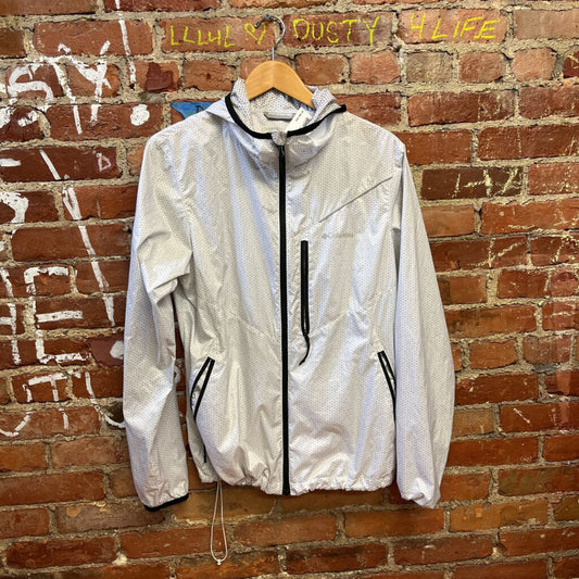 Columbia Full Zip Windbreaker White Size L