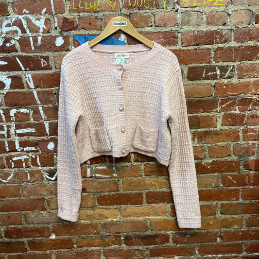 Jessica Simpson Textured Cardigan Pink Size XL