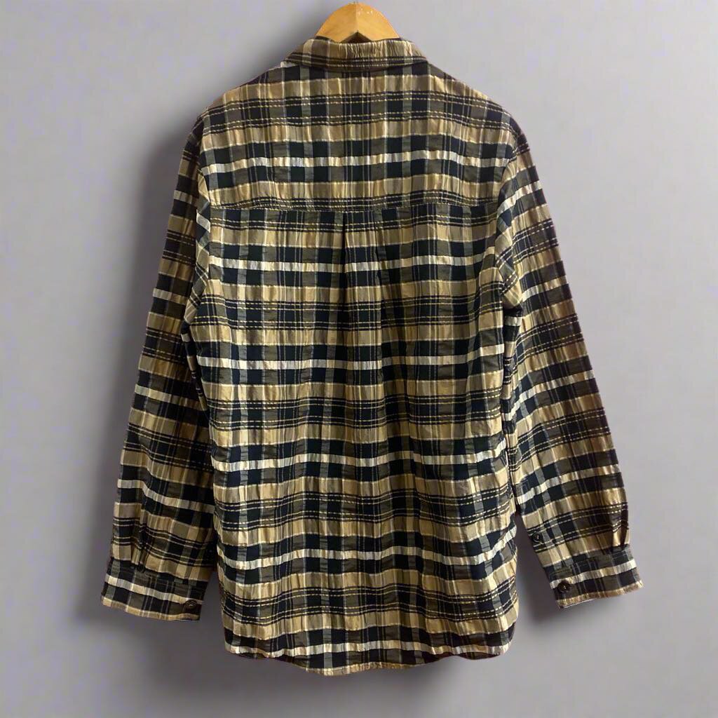 Nanushka Plaid Button Down Brn/Blk S