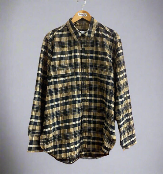 Nanushka Plaid Button Down Brn/Blk S