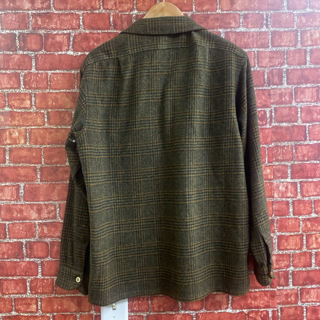 Pendleton Plaid Wool Coat Green Size Large