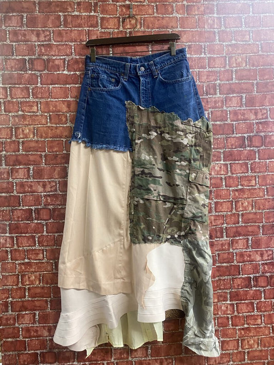 Upcycled Levi's Maxi Skirt Size 28