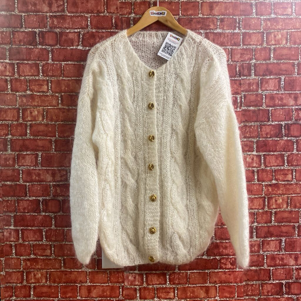 Unbranded Knit White Cardigan Size M