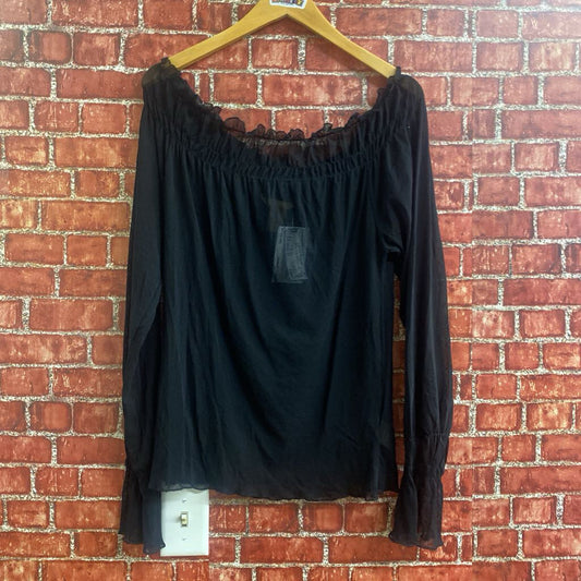 Hennes Sheer Long Sleeve Top Size Medium