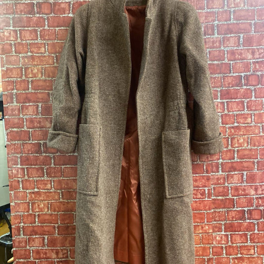 ILGWU Brown Wool Trench Coat Size S