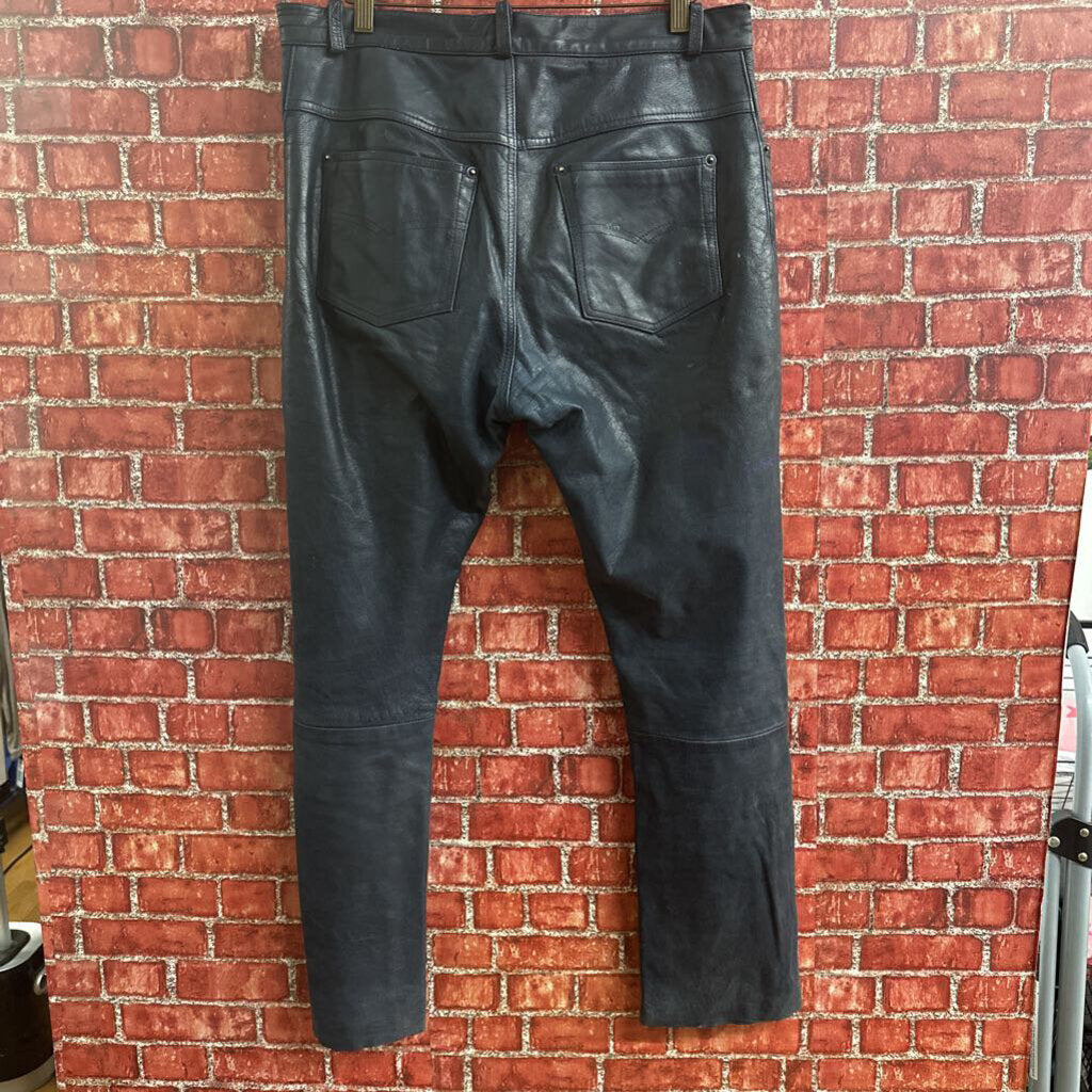 Unbranded Leather Pants Size 33 Blue