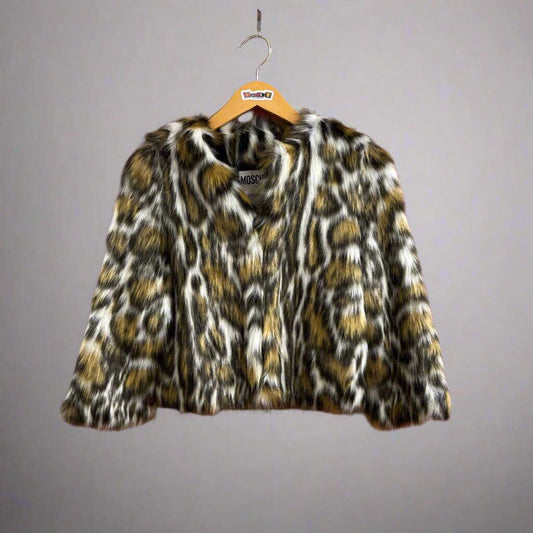 Moschino Couture Faux Fur Jacket Size 4 NWT