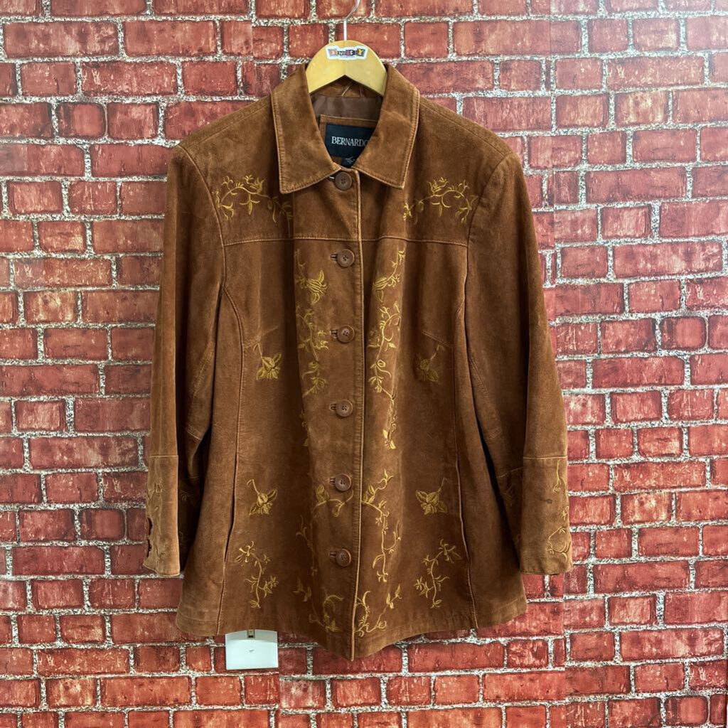 Bernardo Embroidered Suede Jacket Size 1X