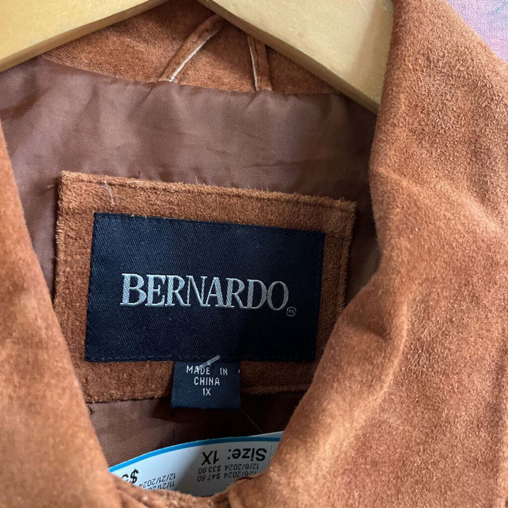 Bernardo Embroidered Suede Jacket Size 1X