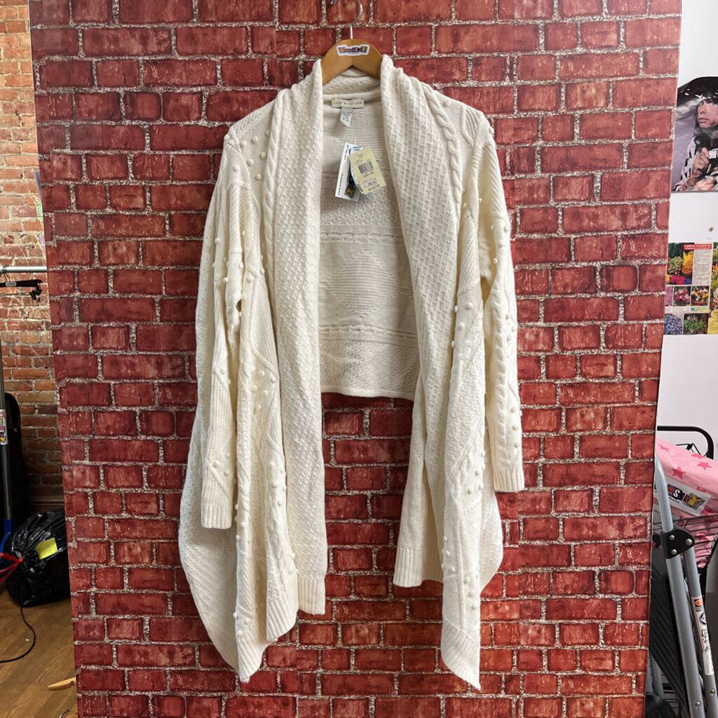 NWT Lord And Taylor Knit Cardigan Cream Size L/XL