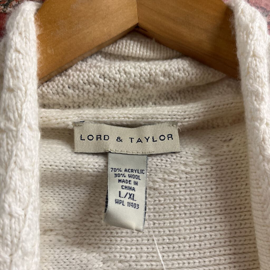 NWT Lord And Taylor Knit Cardigan Cream Size L/XL