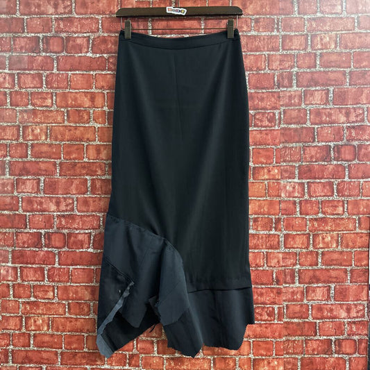 Custom Made Patchwork Midi Skirt Black Size XXS