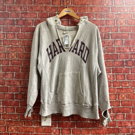 Vintage Champion Harvard Reverse Weave Hoodie Grey Size L