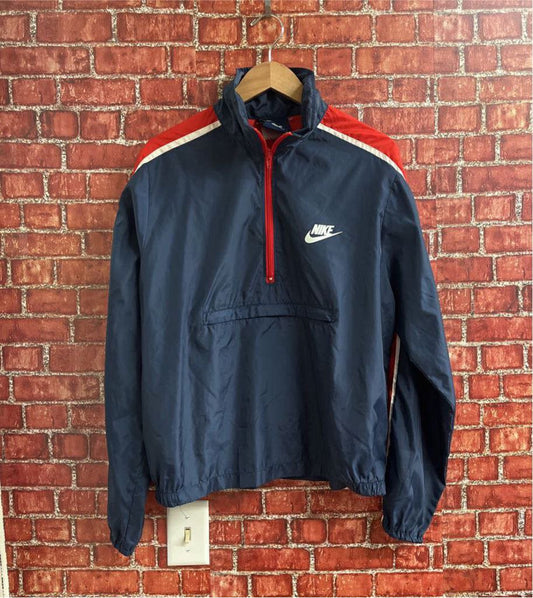 Vintage 80s Nike Windbreaker Half Zip Blue Size M