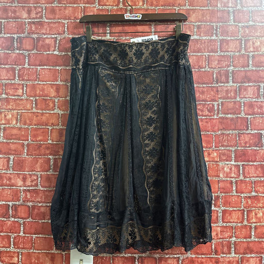 ECI New York Lace Midi Skirt Black Size 12