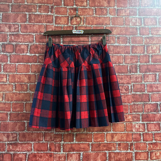 Urban Coco Plaid Pleated Mini Skirt Red Size S