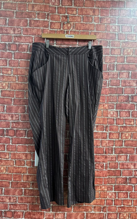 Locally Made Pinstripe Trousers Brown Size 16